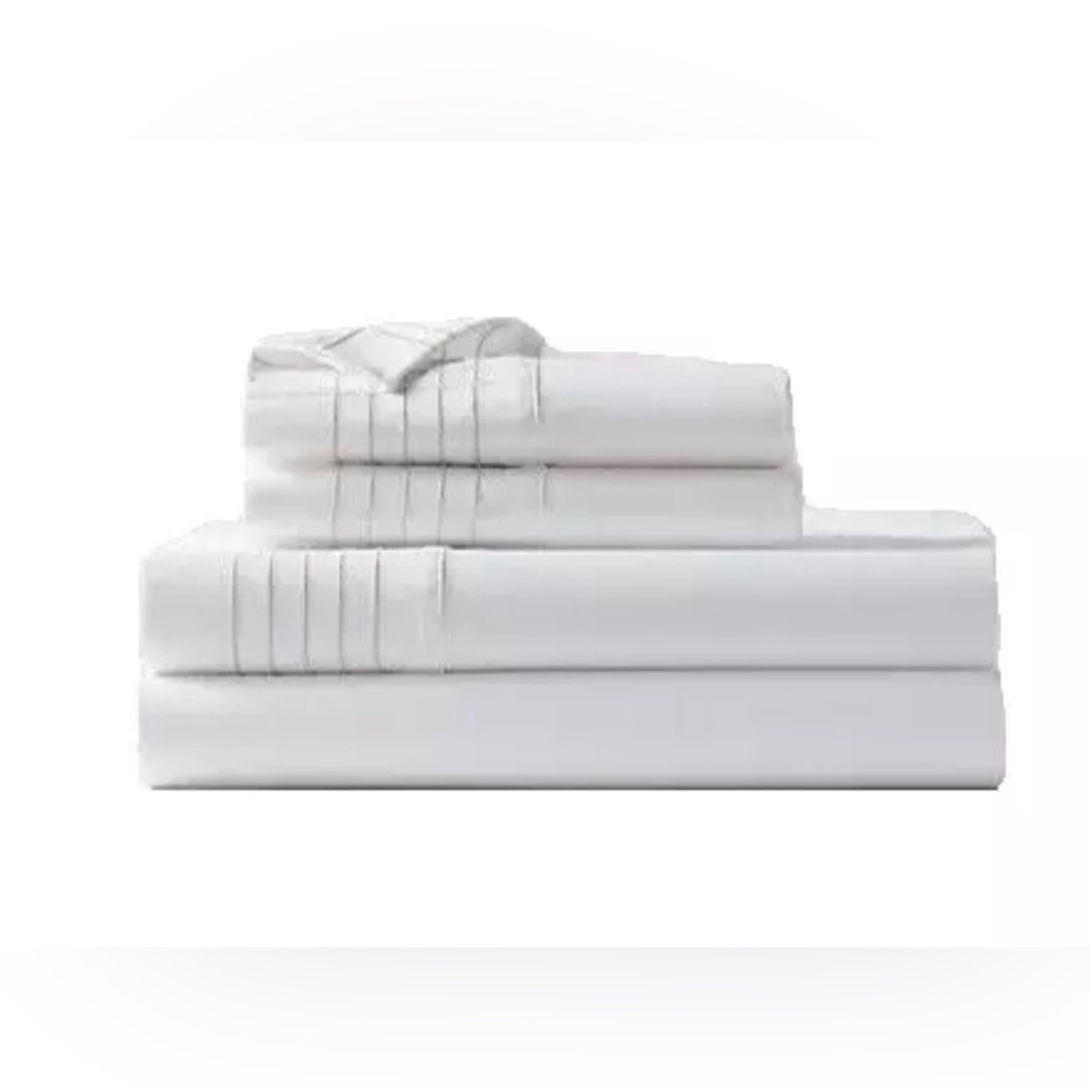 $215 NEW RALPH LAUREN HOME QUEEN FLAT SHEET 624 TC SATEEN HANDKERCHIEF PLATINUM